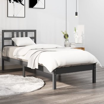 vidaXL Rama łóżka, czarna, lite drewno, 90x190 cm, pojedyncza - vidaXL