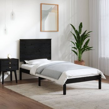 vidaXL Rama łóżka, czarna, lite drewno, 90x190 cm, pojedyncza - vidaXL