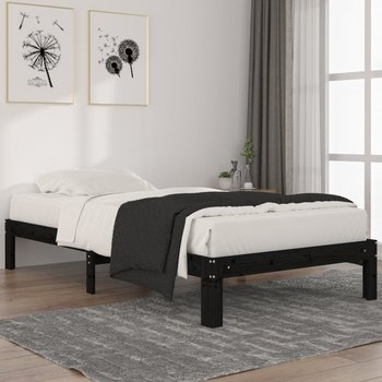 vidaXL Rama łóżka, czarna, lite drewno sosnowe, 100 x 200 cm - vidaXL
