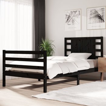 vidaXL Rama łóżka, czarna, lite drewno sosnowe, 100 x 200 cm - vidaXL
