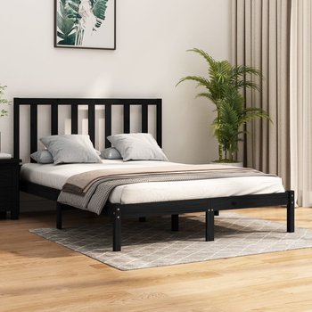 vidaXL Rama łóżka, czarna, lite drewno sosnowe, 160 x 200 cm - vidaXL