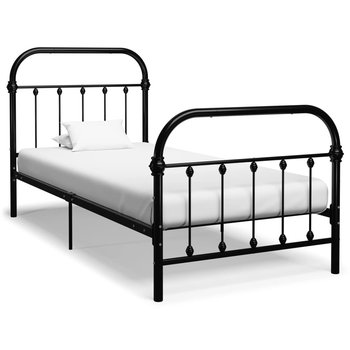 vidaXL Rama łóżka, czarna, metalowa, 100 x 200 cm - vidaXL