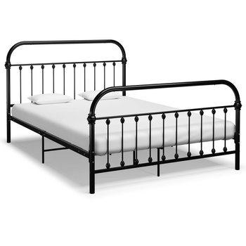 vidaXL Rama łóżka, czarna, metalowa, 120 x 200 cm - vidaXL