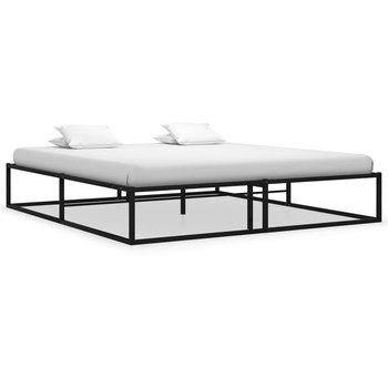 vidaXL Rama łóżka, czarna, metalowa, 140 x 200 cm - vidaXL