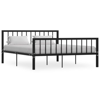 vidaXL Rama łóżka, czarna, metalowa, 160 x 200 cm - vidaXL