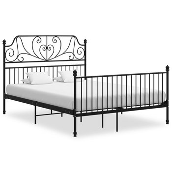 vidaXL Rama łóżka, czarna, metalowa, 160x200 cm - vidaXL