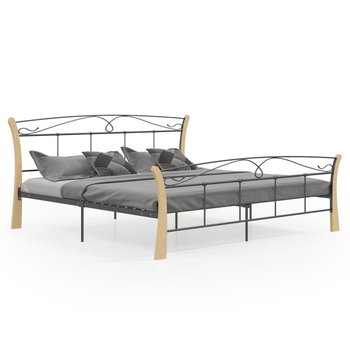 vidaXL Rama łóżka, czarna, metalowa, 200 x 200 cm - vidaXL