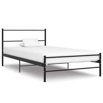 vidaXL Rama łóżka, czarna, metalowa, 90 x 200 cm - vidaXL