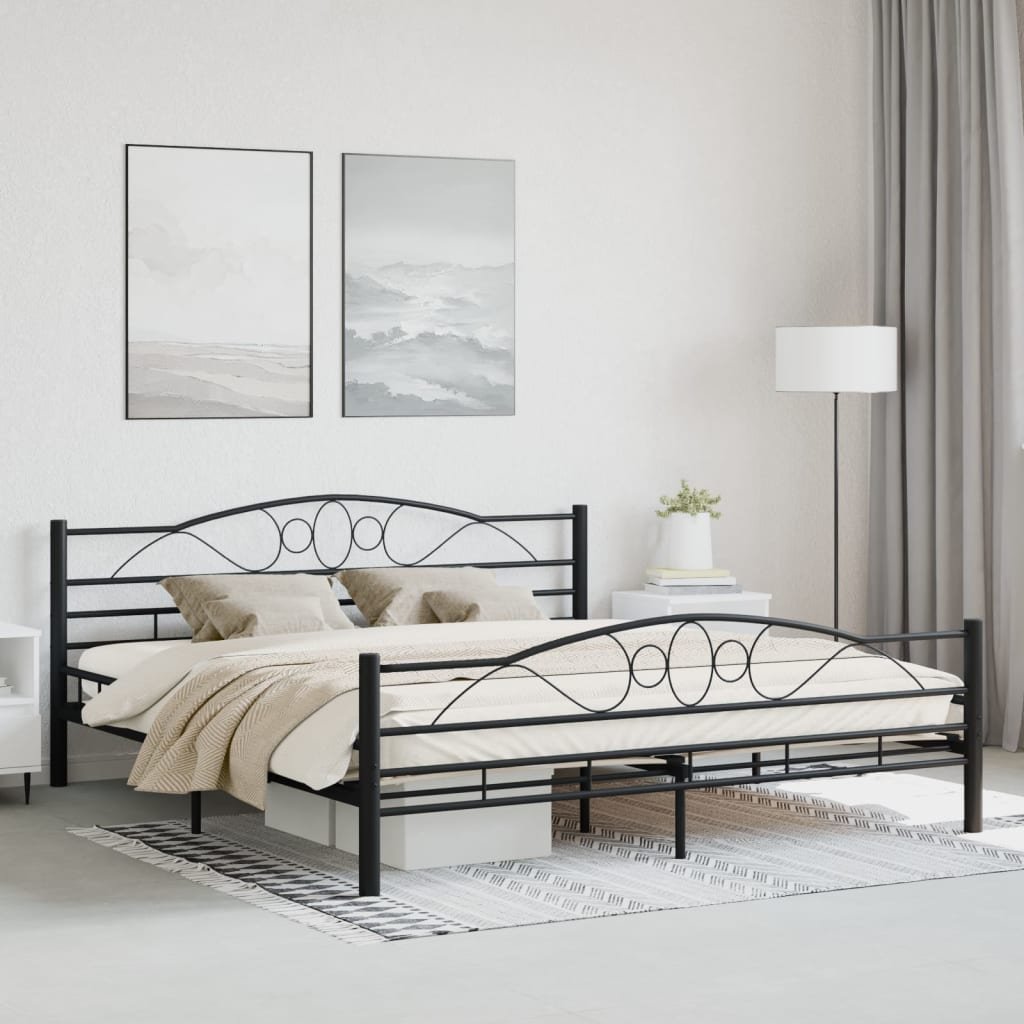 Фото - Ліжко VidaXL Rama łóżka, czarna, stalowa, 180 x 200 cm 