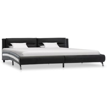 vidaXL Rama łóżka, czarna, sztuczna skóra, 140 x 200 cm - vidaXL