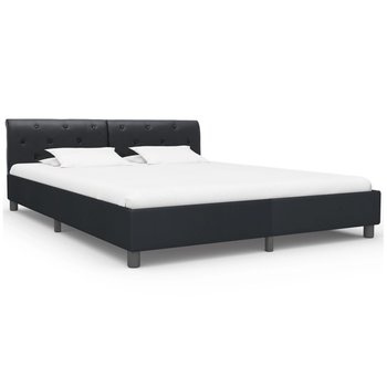 vidaXL Rama łóżka, czarna, sztuczna skóra, 160 x 200 cm - vidaXL