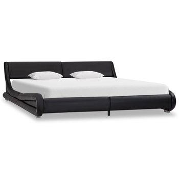 vidaXL Rama łóżka, czarna, sztuczna skóra, 180 x 200 cm - vidaXL