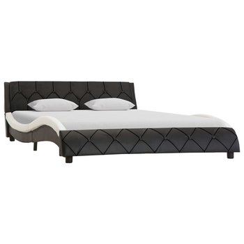 vidaXL Rama łóżka, czarno-biała, sztuczna skóra, 160 x 200 cm - vidaXL
