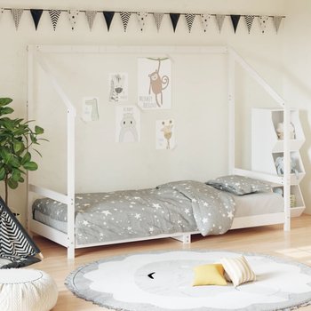 vidaXL Rama łóżka dla dzieci, biała, 80x200 cm, drewno sosnowe - vidaXL