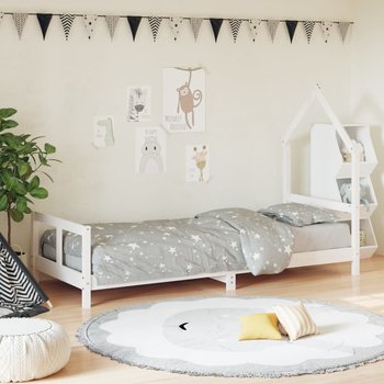 vidaXL Rama łóżka dla dzieci, biała, 80x200 cm, drewno sosnowe - vidaXL