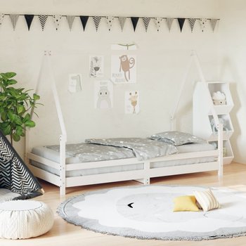 vidaXL Rama łóżka dla dzieci, biała, 90x190 cm, drewno sosnowe - vidaXL