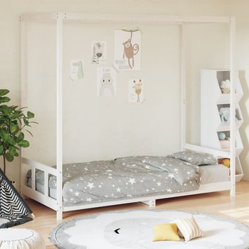 vidaXL Rama łóżka dla dzieci, biała, 90x200 cm, drewno sosnowe - vidaXL