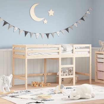 vidaXL Rama łóżka dla dzieci, z drabinką, 90x190 cm, drewno sosnowe - vidaXL