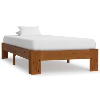 vidaXL Rama łóżka, jasnobrązowa, lite drewno sosnowe, 90 x 200 cm - vidaXL