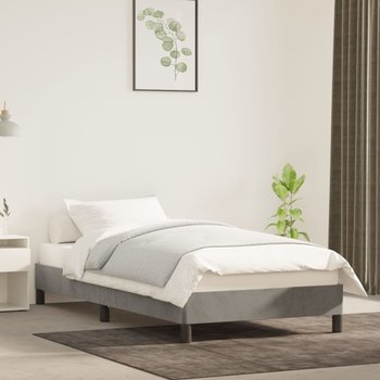 vidaXL Rama łóżka, jasnoszara, 100 x 200 cm, tapicerowana aksamitem - vidaXL