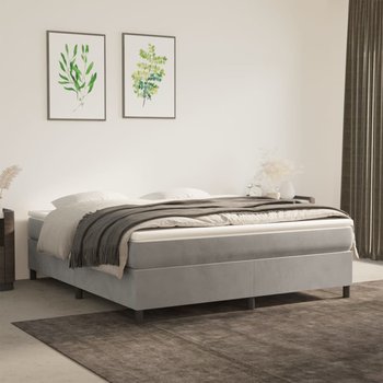 vidaXL Rama łóżka, jasnoszara, 180 x 200 cm, tapicerowana aksamitem - vidaXL