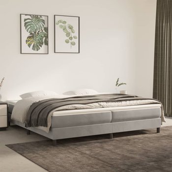 vidaXL Rama łóżka, jasnoszara, 200 x 200 cm, tapicerowana aksamitem - vidaXL