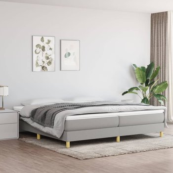 vidaXL Rama łóżka, jasnoszara, 200 x 200 cm, tapicerowana tkaniną - vidaXL