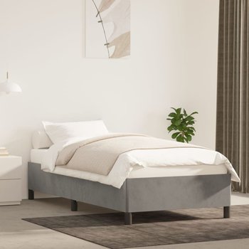 vidaXL Rama łóżka, jasnoszara, 80 x 200 cm, tapicerowana aksamitem - vidaXL