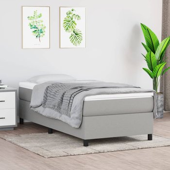 vidaXL Rama łóżka, jasnoszara, 90 x 200 cm, tapicerowana tkaniną - vidaXL