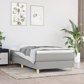 vidaXL Rama łóżka, jasnoszara, 90 x 200 cm, tapicerowana tkaniną - vidaXL