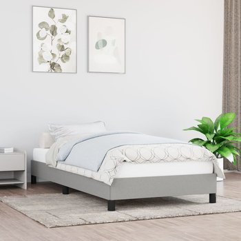 vidaXL Rama łóżka, jasnoszara, 90x190 cm, obita tkaniną - vidaXL