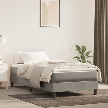 vidaXL Rama łóżka, jasnoszara, 90x190 cm, tapicerowana tkaniną - vidaXL