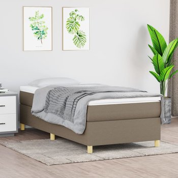 vidaXL Rama łóżka, kolor taupe, 90x190 cm, tapicerowana tkaniną - vidaXL