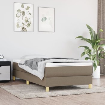 vidaXL Rama łóżka, kolor taupe, 90x200 cm, tapicerowana tkaniną - vidaXL