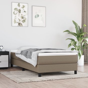 vidaXL Rama łóżka, kolor taupe, 90x200 cm, tapicerowana tkaniną - vidaXL
