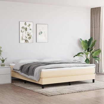 vidaXL Rama łóżka, kremowa, 180x200 cm, obita tkaniną - vidaXL