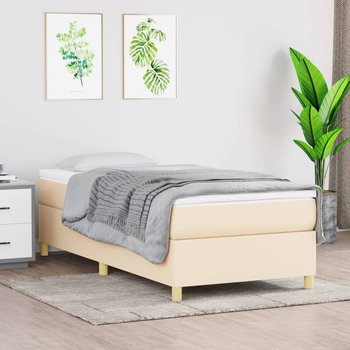 vidaXL Rama łóżka, kremowa, 90 x 200 cm, tapicerowana tkaniną - vidaXL