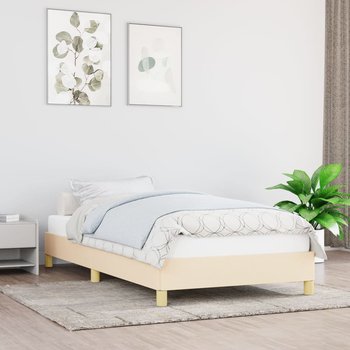 vidaXL Rama łóżka, kremowa, 90x200 cm, tapicerowana tkaniną - vidaXL