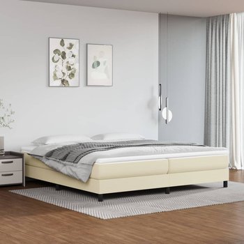 vidaXL Rama łóżka, kremowe, 200x200 cm, sztuczna skóra - vidaXL