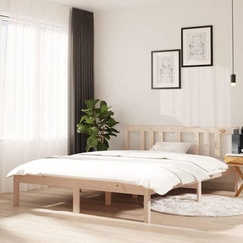 vidaXL Rama łóżka, lite drewno, 140 x 190 cm - vidaXL