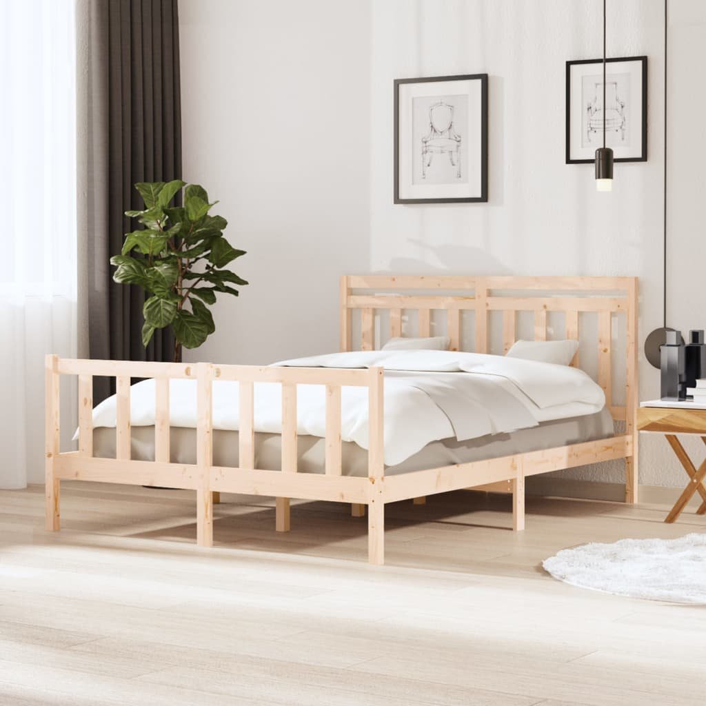 Фото - Ліжко VidaXL Rama łóżka, 150x200 cm, lite drewno 