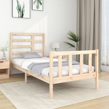 vidaXL Rama łóżka, lite drewno, 75x190 cm, pojedyncza - vidaXL
