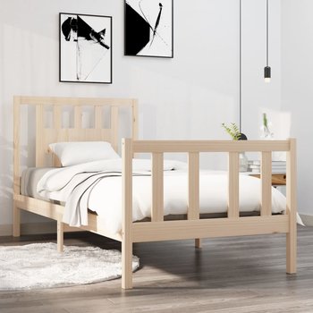 vidaXL Rama łóżka, lite drewno, 75x190 cm, pojedyncza - vidaXL