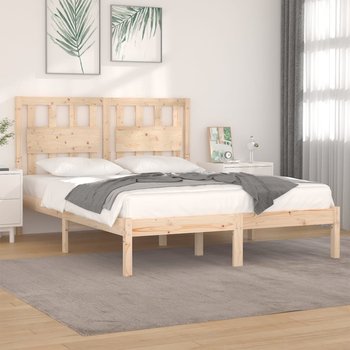 vidaXL Rama łóżka, lite drewno sosnowe, 135x190 cm, podwójna - vidaXL