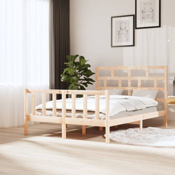 vidaXL Rama łóżka, lite drewno sosnowe, 140 x 200 cm - vidaXL