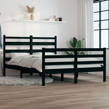 vidaXL Rama łóżka, lite drewno sosnowe, 160 x 200 cm, czarna - vidaXL
