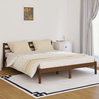 vidaXL Rama łóżka, lite drewno sosnowe, 160x200 cm, miodowy brąz - vidaXL