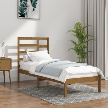 vidaXL Rama łóżka, miodowy brąz, lite drewno, 100 x 200 cm - vidaXL