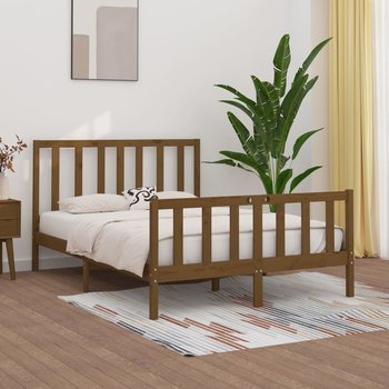 vidaXL Rama łóżka, miodowy brąz, lite drewno, 120x190 cm, podwójna - vidaXL