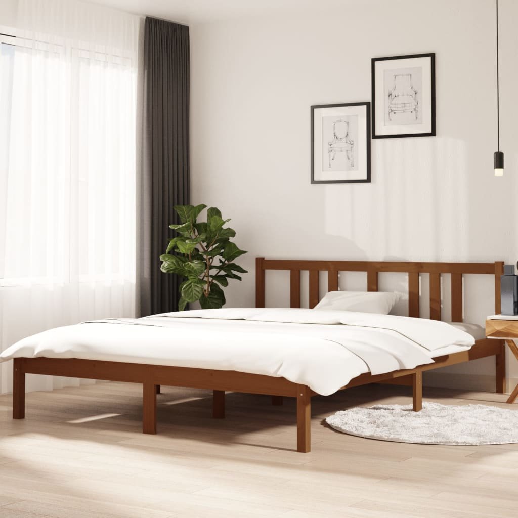 Фото - Ліжко VidaXL Rama łóżka, miodowy brąz, lite drewno, 150x200 cm 